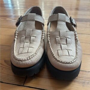 G.H. Bass & Co. Woven Leather Fisherman Loafers in Light Beige